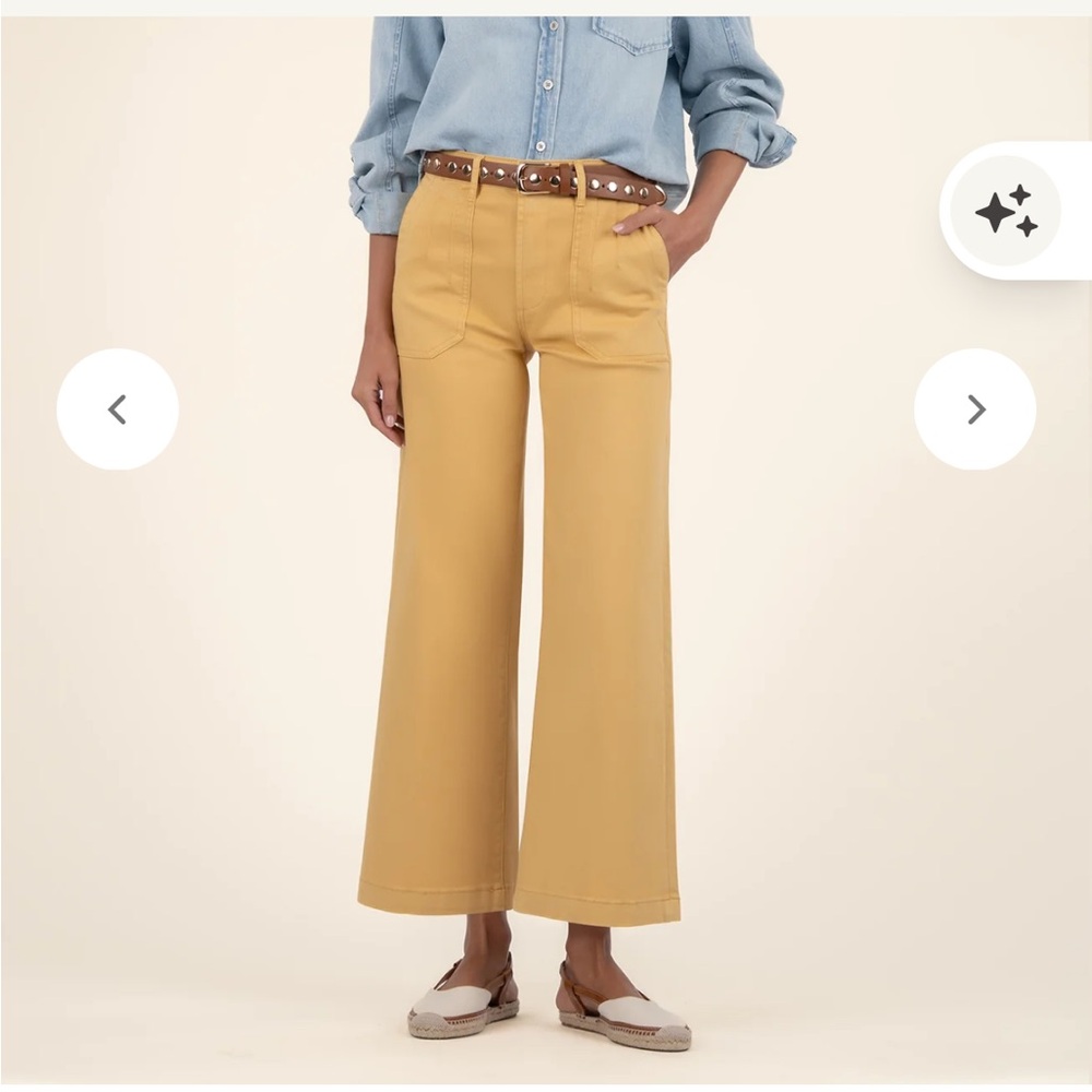 NEW KUT FROM THE KLOTH meg high rise wide leg in dandelion yellow